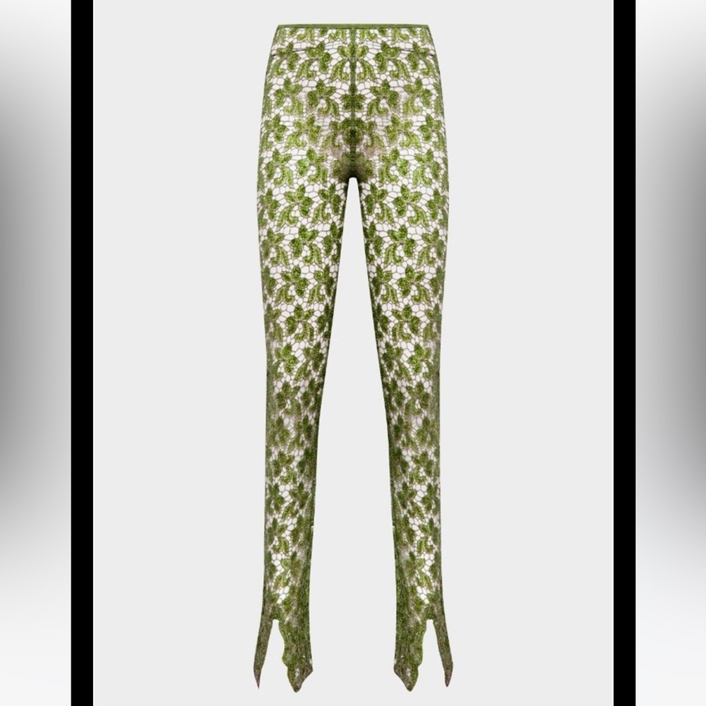 SIEDRES front slit sequinned pants